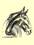 Digitaal schilderij paard Apple