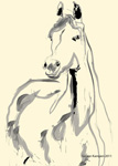 Digitaal schilderij paard arabisch paard