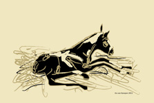 Digitaal schilderij paard Horse foal