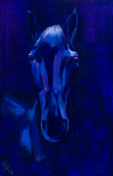 Acrylic painting Horse Purple