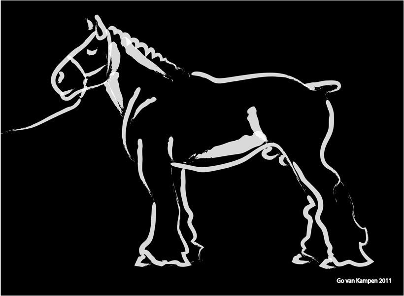 Digital painting Horse Big Fella