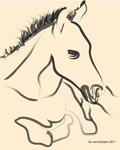 Digital horse painting Foal pure